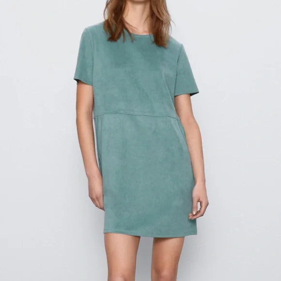 green emerald velvet dress ZARA. Short green velvet dress Ts – Hibuy market main image 0